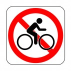 No bicycling allowed sign, decals stickers