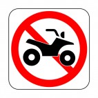 No quad bike allowed sign, decals stickers