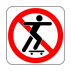 No skateboarding allowed sign, decals stickers