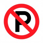 No parking allowed sign, decals stickers