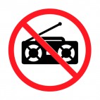 No radio transmitter allowed sign, decals stickers