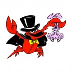 Magician crab with bunny, decals stickers