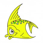 Shy yellow angelfish, decals stickers