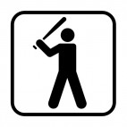 Baseball sign, decals stickers