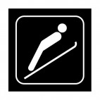 Ski jumping sign, decals stickers