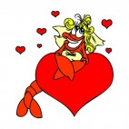 Female lobster in love, decals stickers