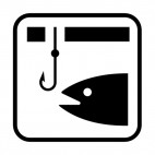 Ice fishing sign, decals stickers