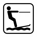 Water skiing sign, decals stickers