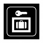 Baggage Lockers sign, decals stickers