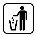 Litter disposal sign, decals stickers