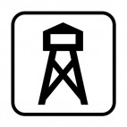 Observatory tower sign, decals stickers