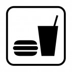 Food or beverage sign, decals stickers