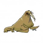 Walrus with long tusks, decals stickers