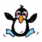 Penguin cheering, decals stickers