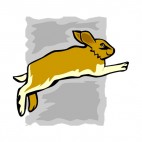 Brown hare jumping, decals stickers
