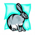 Grey hare sitting down, decals stickers