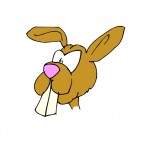 Brown rabbit with long teeth, decals stickers