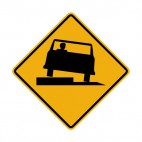 Uneven road ahead warning sign, decals stickers