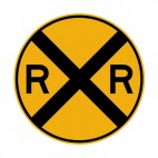 Rail road warning sign, decals stickers