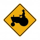Tractor warning sign, decals stickers