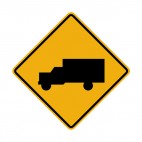 Truck warning sign, decals stickers