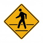 Pedestrian crossing warning sign, decals stickers