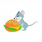 Mouse with hamburger, decals stickers