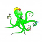Green octopuss constructer, decals stickers