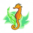 Seahorse with seaweed, decals stickers