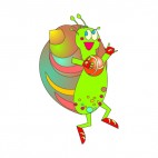 Snail holding red ball , decals stickers