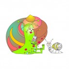 Snail with robot snail, decals stickers