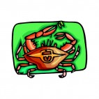 Crab pulling a twig, decals stickers