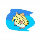 Yellow with green spots fish, decals stickers