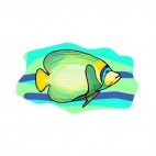 Yellow and green angelfish, decals stickers