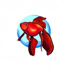 Red goldfish underwater, decals stickers