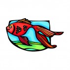 Red goldfish underwater, decals stickers