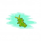 Green sea animal underwater, decals stickers
