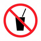 No beverage allowed sign, decals stickers