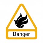 Inflammable danger sign, decals stickers