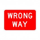 Wrong way sign, decals stickers