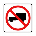 No truck allowed sign, decals stickers
