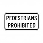 Pedestrians prohibited sign, decals stickers