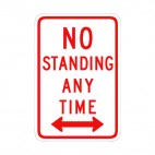 No standing any time sign, decals stickers