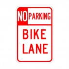 No parking bike lane sign, decals stickers