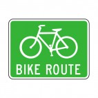 Bike route sign, decals stickers