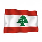 Lebanon waving flag, decals stickers