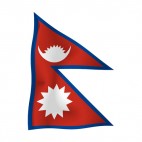 Nepal waving flag, decals stickers