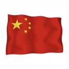 China waving flag, decals stickers