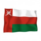 Oman waving flag, decals stickers