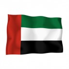 United Arab Emirates waving flag, decals stickers
